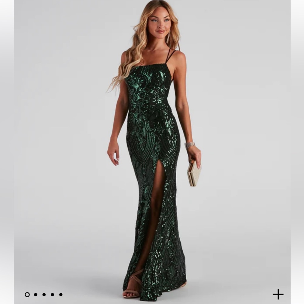 Windsor Sequin Green Maxi Dress